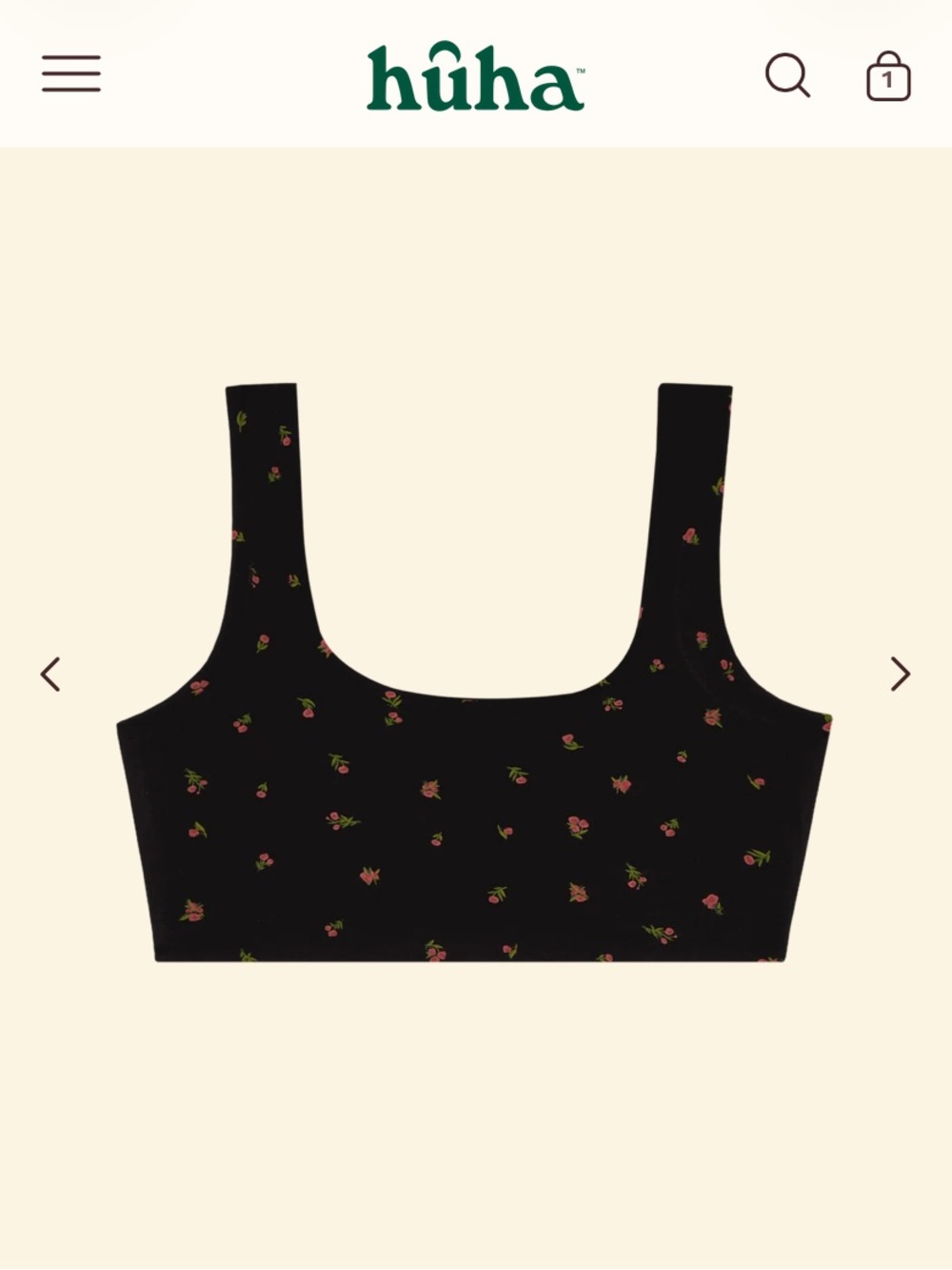 Huha Sporty Bralette in Midnight Rose ~ Size S ~ Brand New ~ Sold Out Print!